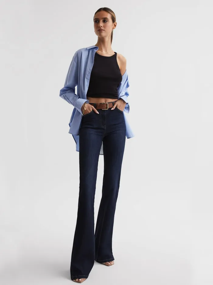 Reiss Jeans Beau High Rise Skinny Flared Jeans Dark Indigo 8211 Women