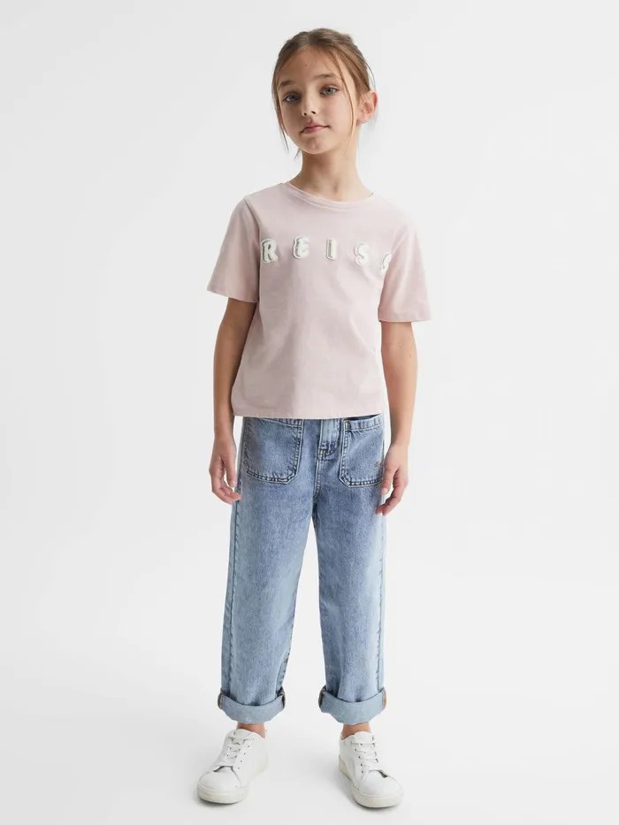 Reiss Jeans Elodie High Rise Washed Jeans Blue 8211 Children