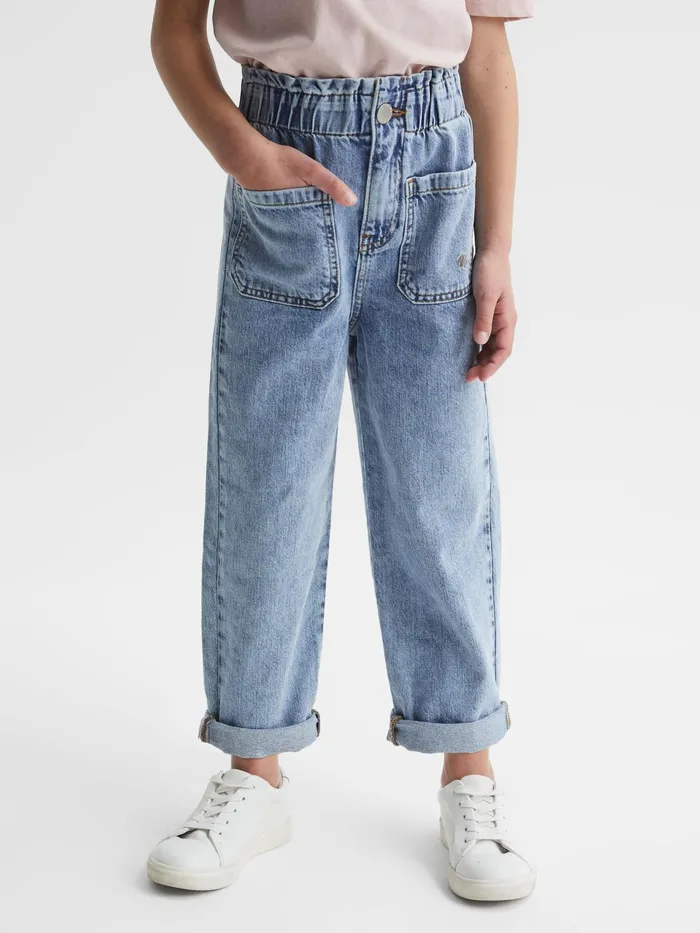 Reiss Jeans Elodie High Rise Washed Jeans Blue 8211 Children