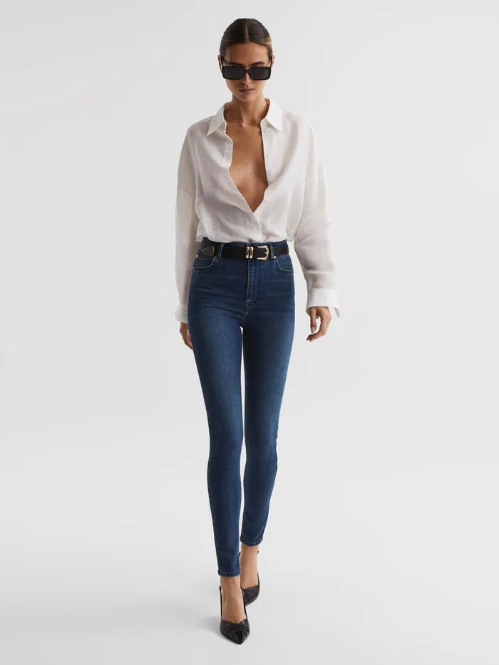 Reiss Jeans Garcia Contour High Rise Skinny Jeans Ink 8211 Women