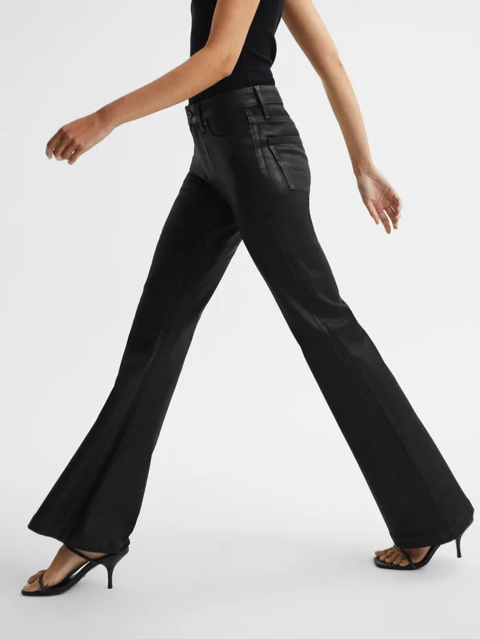 Reiss Jeans Genevieve Paige Flared Coated Jeans Black 8211 Women