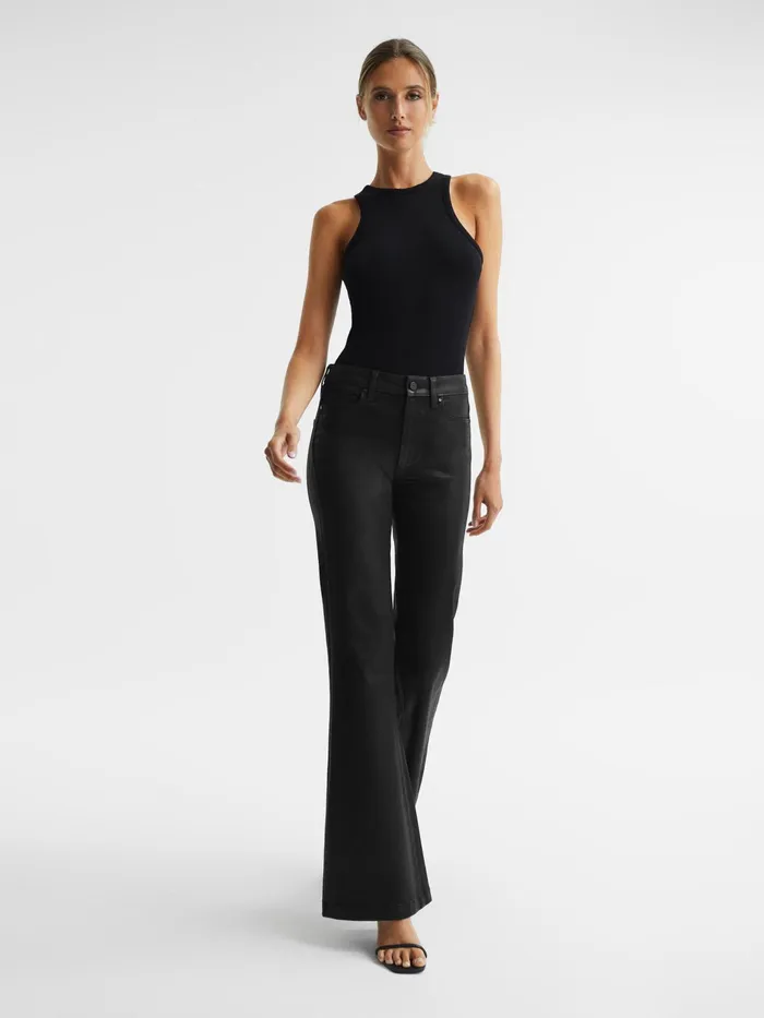 Reiss Jeans Genevieve Paige Flared Coated Jeans Black 8211 Women