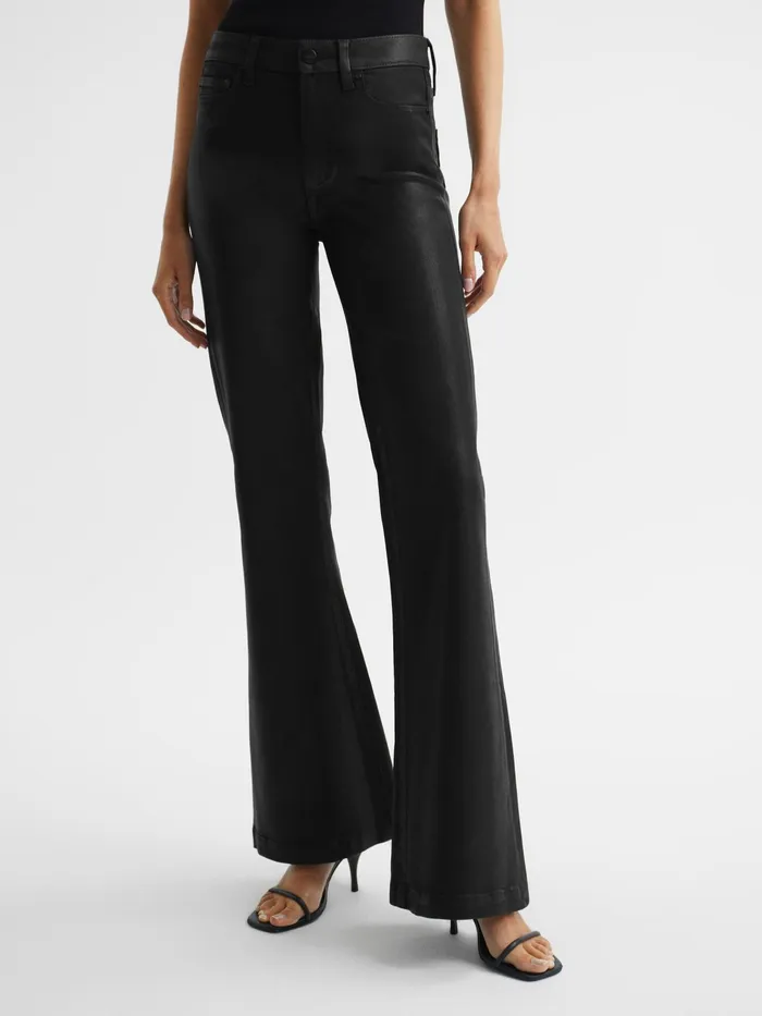 Reiss Jeans Genevieve Paige Flared Coated Jeans Black 8211 Women