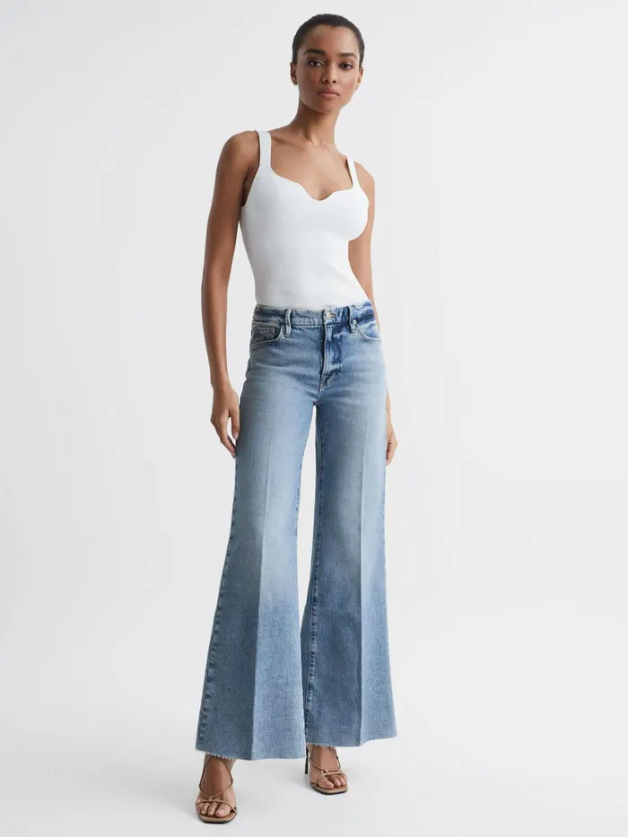 Reiss Jeans Good American Palazzo Jeans Mid Blue 8211 Women