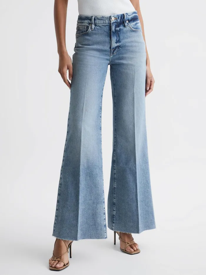 Reiss Jeans Good American Palazzo Jeans Mid Blue 8211 Women