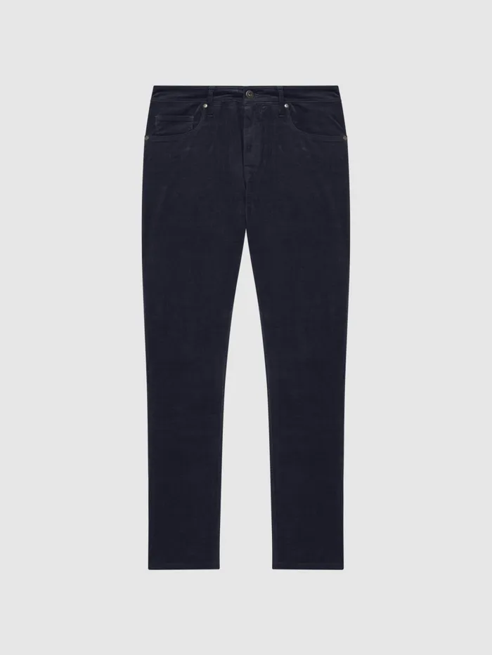 Reiss Jeans Lennox Paige High Stretch Slim Fit Corduroy Jeans Deep Anchor 8211 Men
