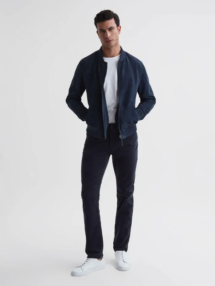 Reiss Jeans Lennox Paige High Stretch Slim Fit Corduroy Jeans Deep Anchor 8211 Men