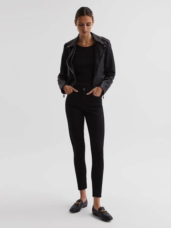 Reiss Jeans Lux Mid Rise Skinny Jeans Black 8211 Women