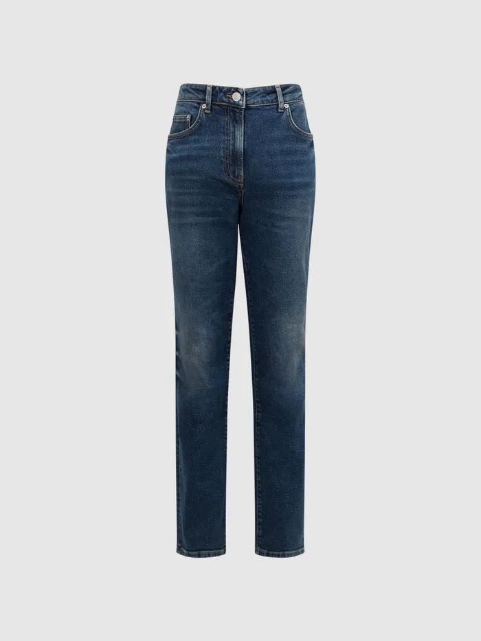 Reiss Jeans Phillipa Straight Leg Boyfriend Jeans Mid Blue 8211 Women