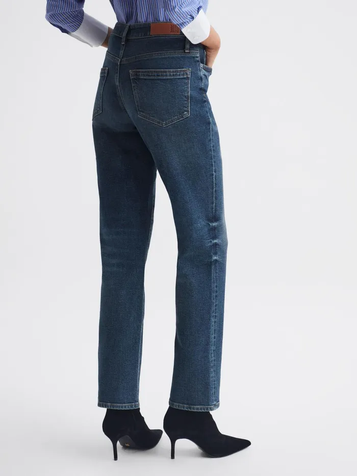 Reiss Jeans Phillipa Straight Leg Boyfriend Jeans Mid Blue 8211 Women