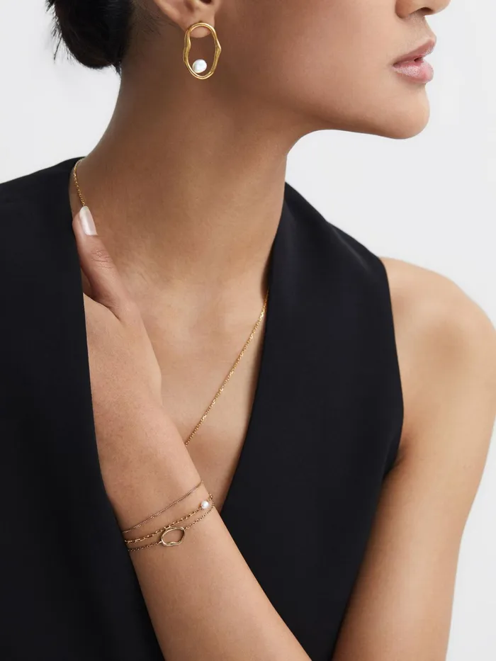 Reiss Jewellery Midnight Maria Black Bracelet Gold 8211 Women