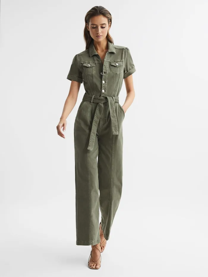 Reiss Jumpsuits Brooklyn Paige Belted Jumpsuit Vintage Ivy Green 8211 Women