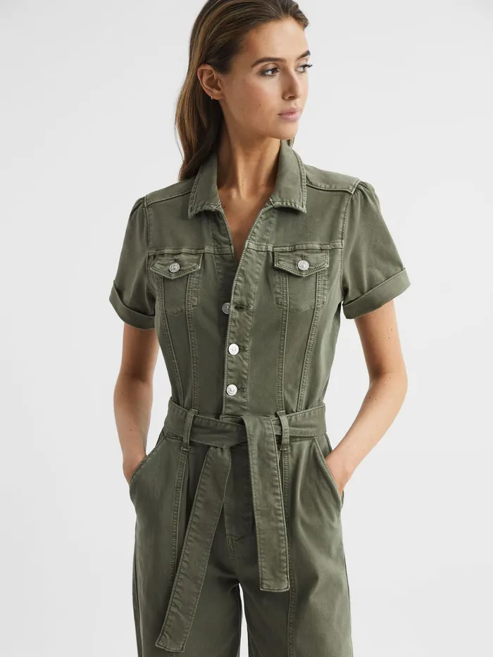 Reiss Jumpsuits Brooklyn Paige Belted Jumpsuit Vintage Ivy Green 8211 Women