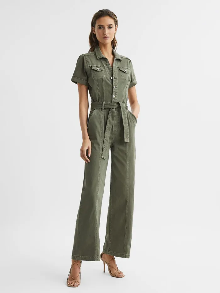 Reiss Jumpsuits Brooklyn Paige Belted Jumpsuit Vintage Ivy Green 8211 Women