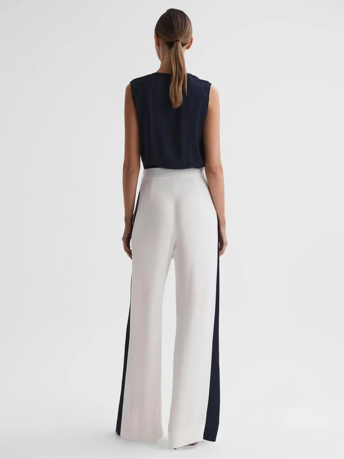 Reiss Jumpsuits Ivy Wide Leg Side Stripe Jumpsuit Navywhite 8211 Women