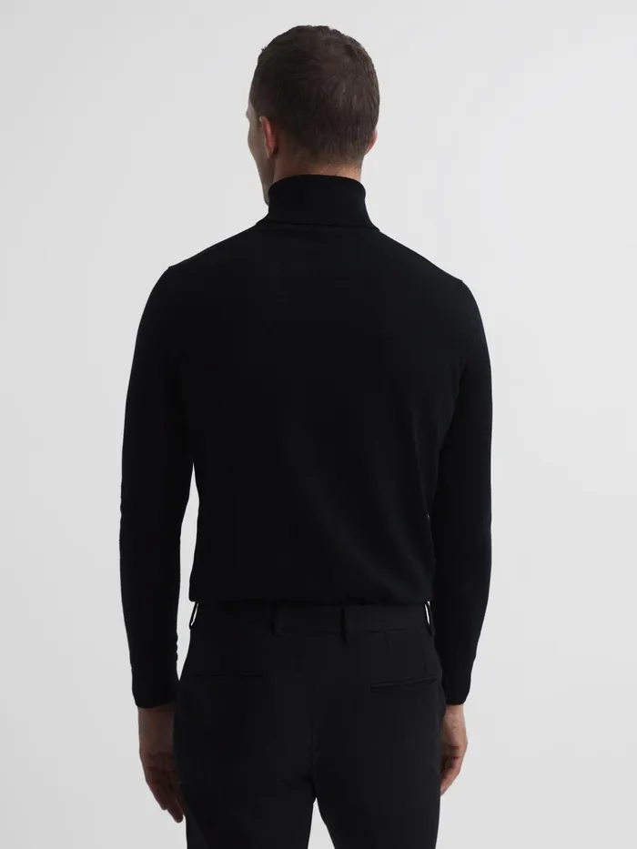 Reiss Knitwear Caine Merino Wool Roll Neck Jumper Black 8211 Men