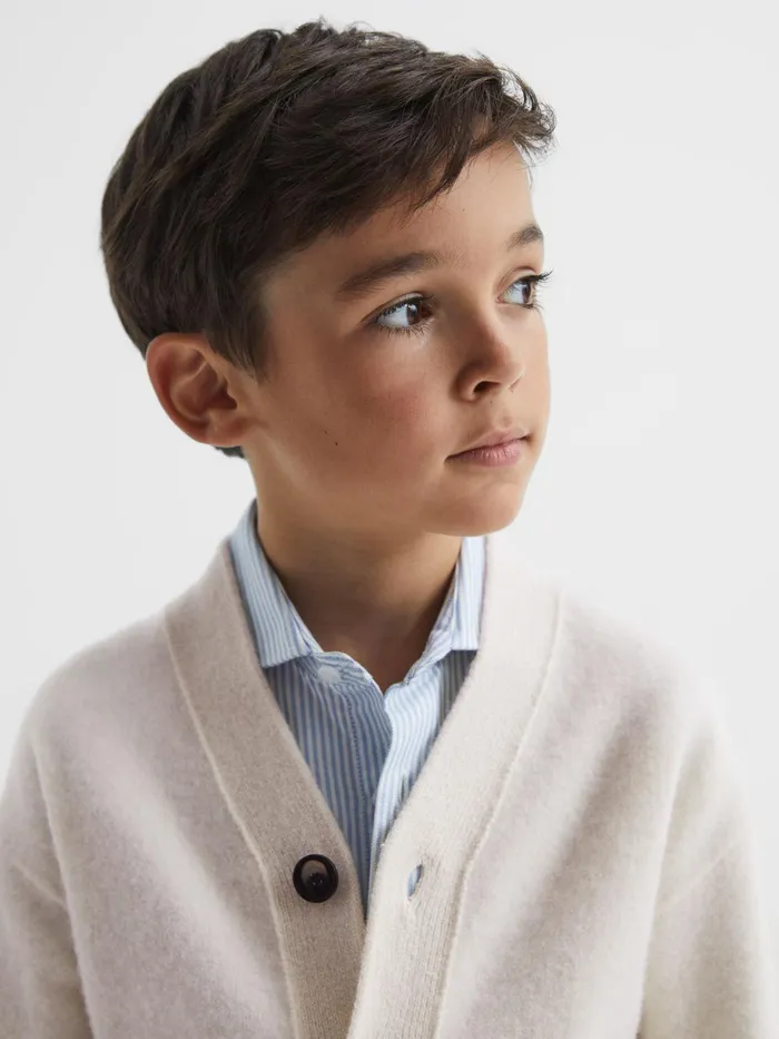 Reiss Knitwear Chile Wool Blend Cardigan Ecru 8211 Children