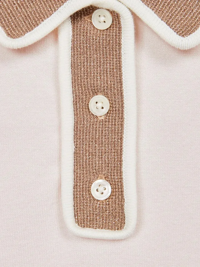 Reiss Knitwear Eliza Lace Back Polo Pink 8211 Children