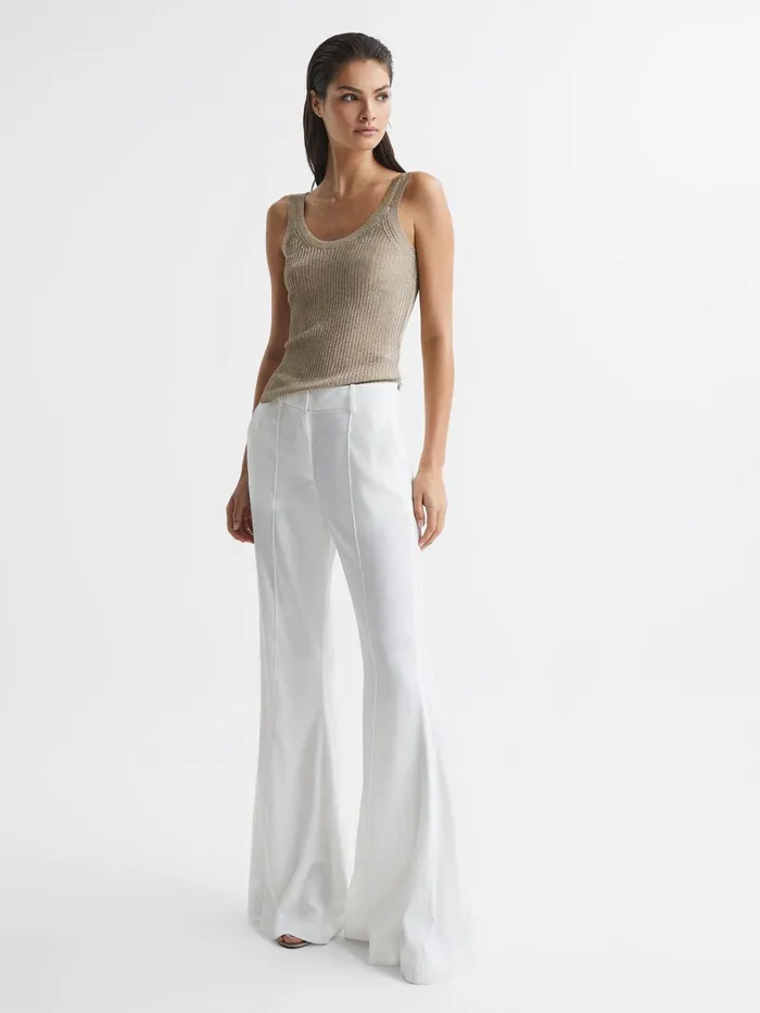 Reiss Knitwear Imogen Metallic Vest Top Gold 8211 Women