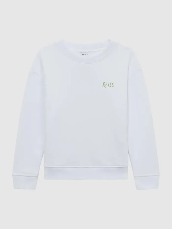 Reiss Knitwear Positano Cotton Crew Neck Jumper Ecru 8211 Children