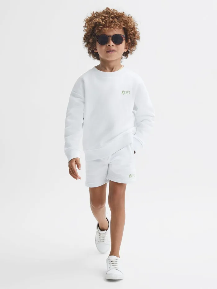 Reiss Knitwear Positano Cotton Crew Neck Jumper Ecru 8211 Children