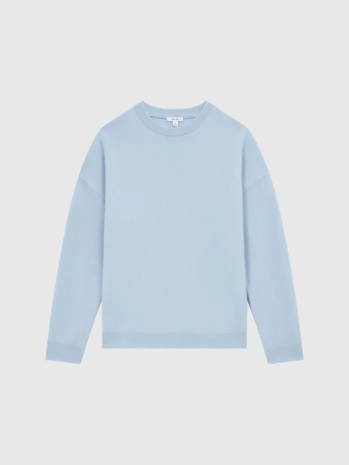 Reiss Knitwear Prague Merino Blend Crew Neck Jumper Aquamarine 8211 Men