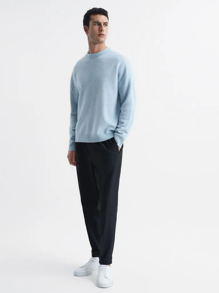 Reiss Knitwear Prague Merino Blend Crew Neck Jumper Aquamarine 8211 Men