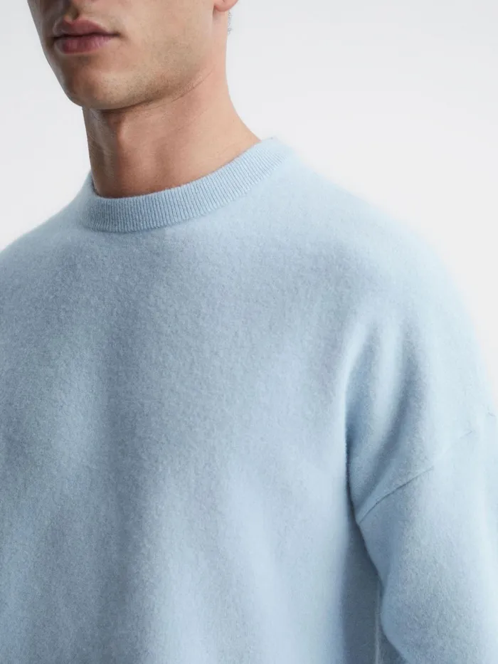 Reiss Knitwear Prague Merino Blend Crew Neck Jumper Aquamarine 8211 Men