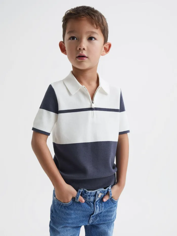 Reiss Knitwear Rome Slim Fit Half Zip Colourblock Polo Shirt Airforce Blue 8211 Children Reiss Knitwear Rome Slim Fit Half Zip Colourblock Polo Shirt Airforce Blue 8211 Children