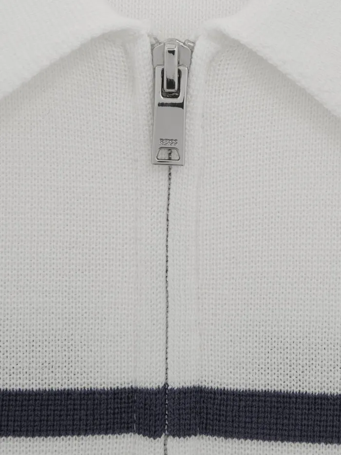 Reiss Knitwear Rome Slim Fit Half Zip Colourblock Polo Shirt Airforce Blue 8211 Children
