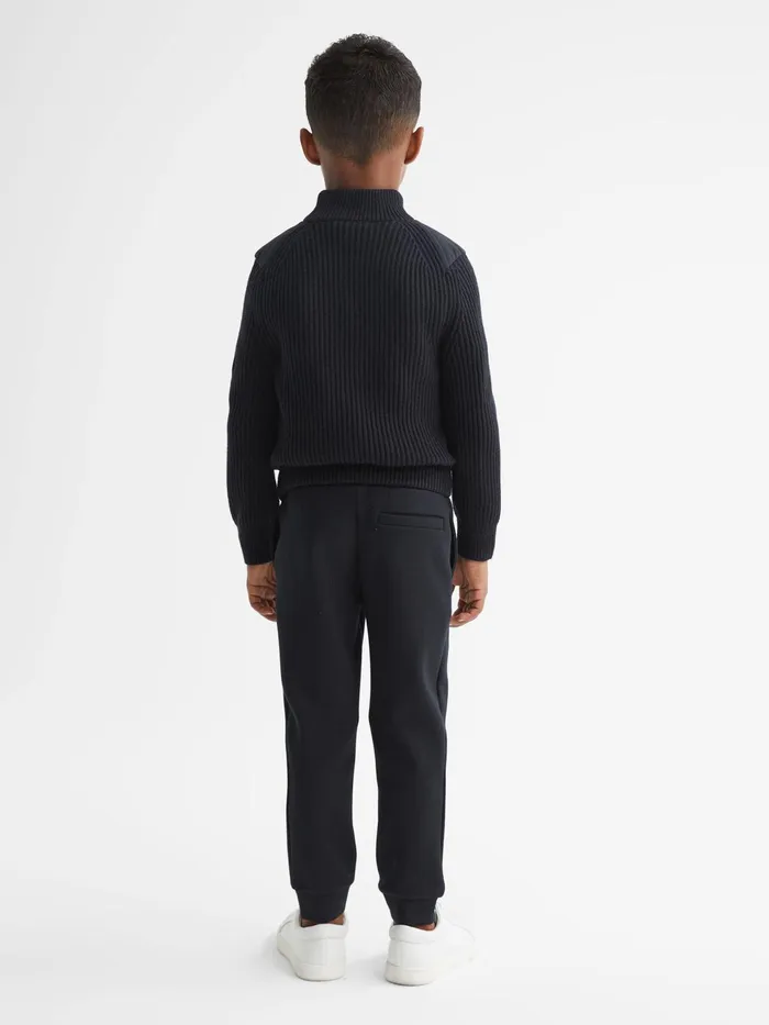 Reiss Knitwear Trainer Hybrid Zip Through Quilted Jumper Navy 8211 Children