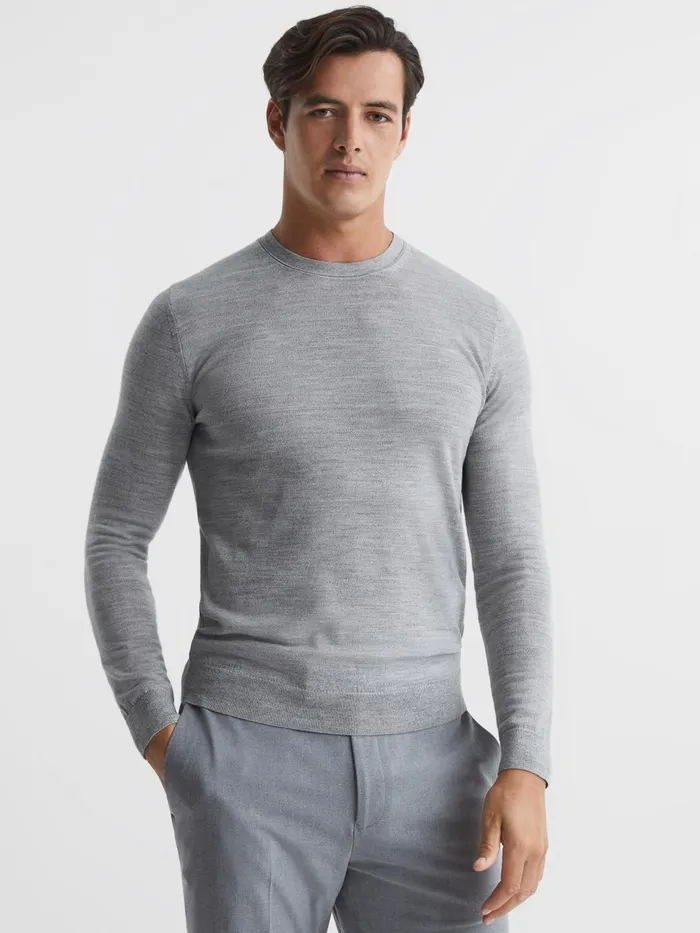Reiss Knitwear Wessex Merino Wool Jumper Bordeaux 8211 Men