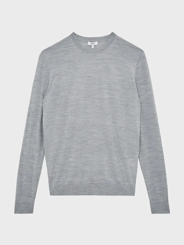 Reiss Knitwear Wessex Merino Wool Jumper Bordeaux 8211 Men
