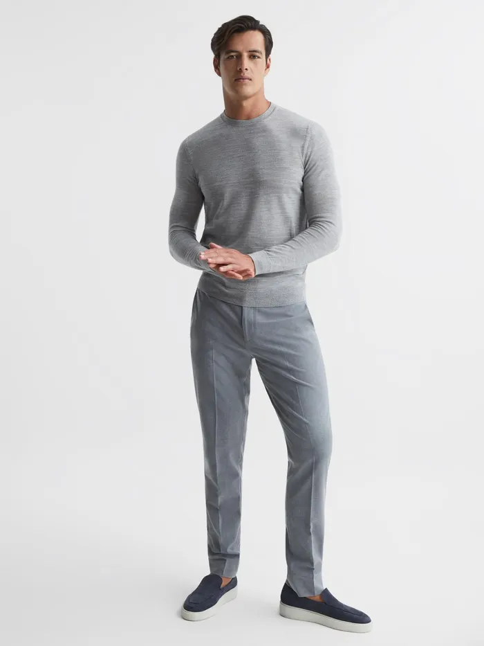 Reiss Knitwear Wessex Merino Wool Jumper Bordeaux 8211 Men