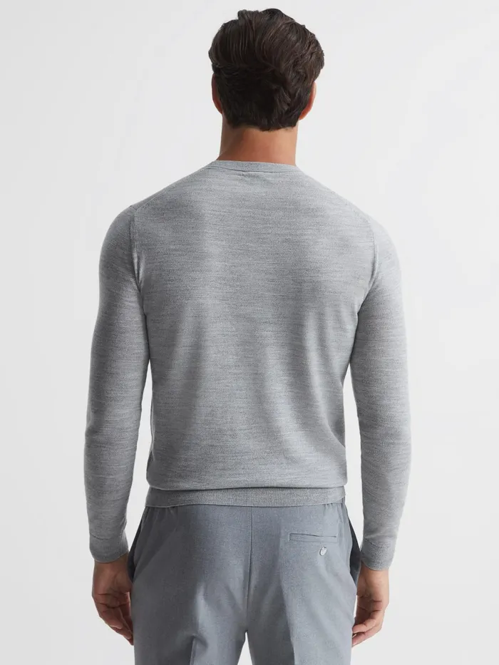 Reiss Knitwear Wessex Merino Wool Jumper Bordeaux 8211 Men