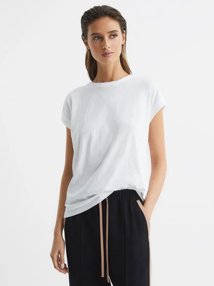 Reiss Lingerie and Nightwear Tereza Cotton Jersey TShirt White 8211 Women