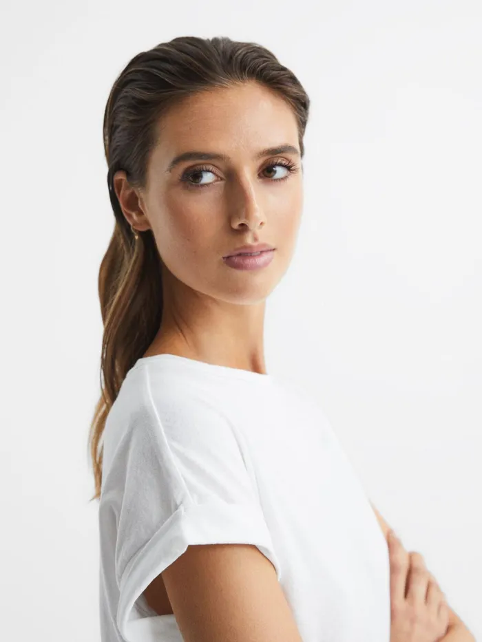 Reiss Lingerie and Nightwear Tereza Cotton Jersey TShirt White 8211 Women
