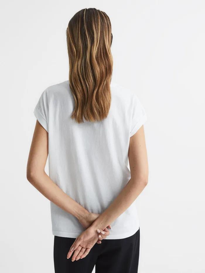 Reiss Lingerie and Nightwear Tereza Cotton Jersey TShirt White 8211 Women