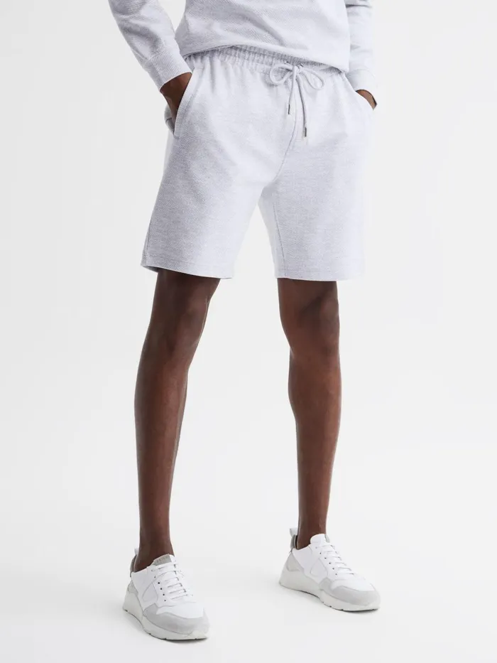 Reiss Loungewear and Nightwear Robin Textured Drawstring Shorts Grey Melange 8211 Men Reiss Loungewear and Nightwear Robin Textured Drawstring Shorts Grey Melange 8211 Men