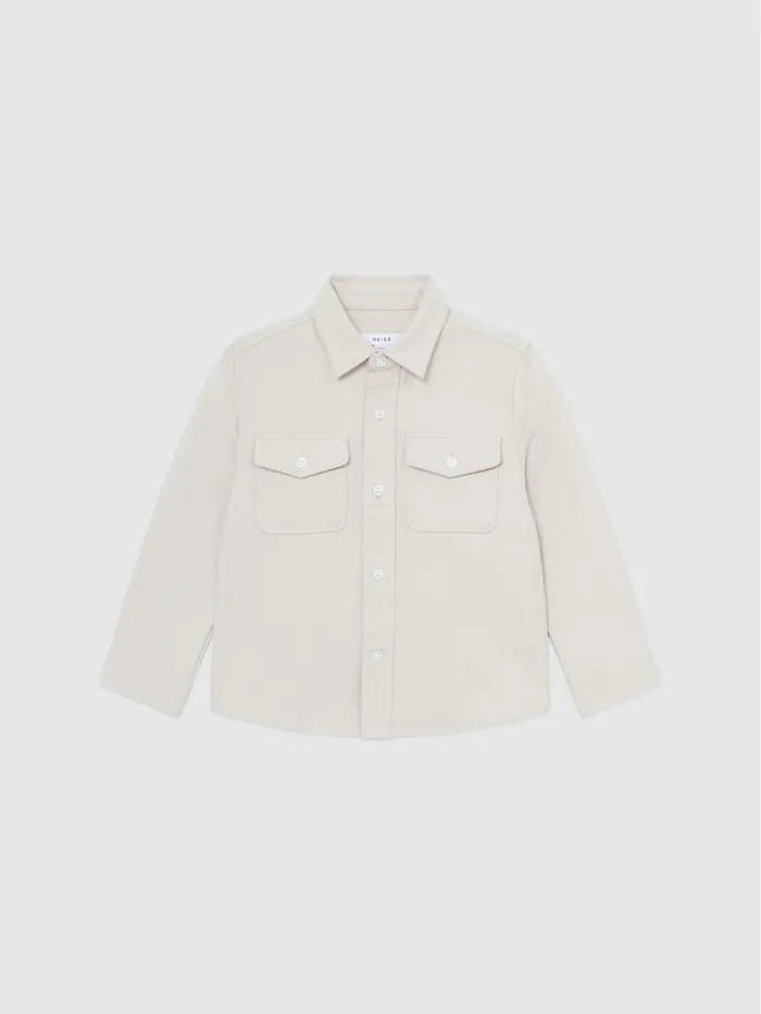 Reiss Overshirts Carlo Long Sleeve Textured Overshirt Soft Blue 8211 Children