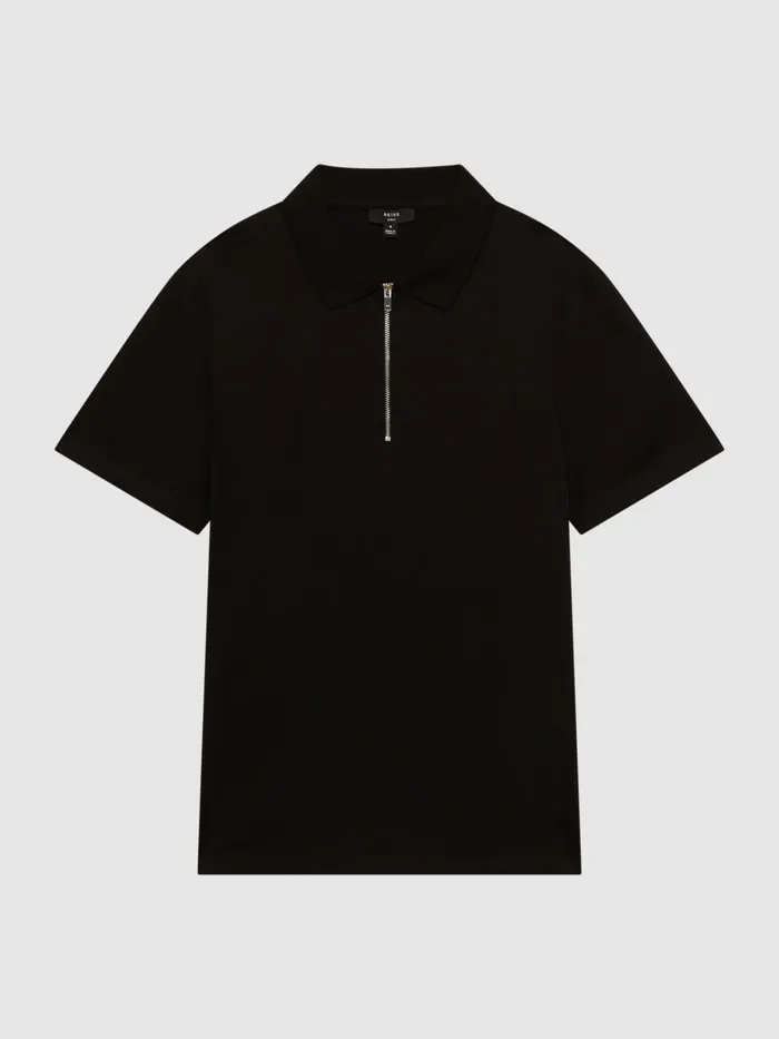 Reiss Polo Shirts Belfry Mercerised Egyptian Cotton Polo Shirt Black 8211 Men
