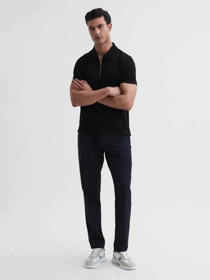 Reiss Polo Shirts Belfry Mercerised Egyptian Cotton Polo Shirt Black 8211 Men