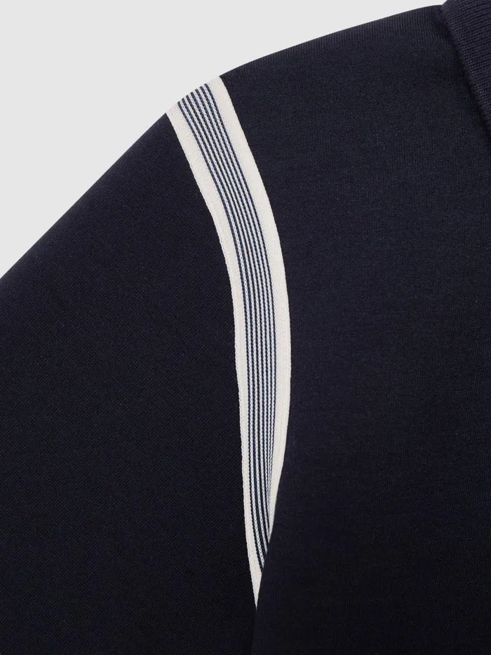 Reiss Polo Shirts Monarch Half Zip Stripe Detail Polo Shirt Navy 8211 Children