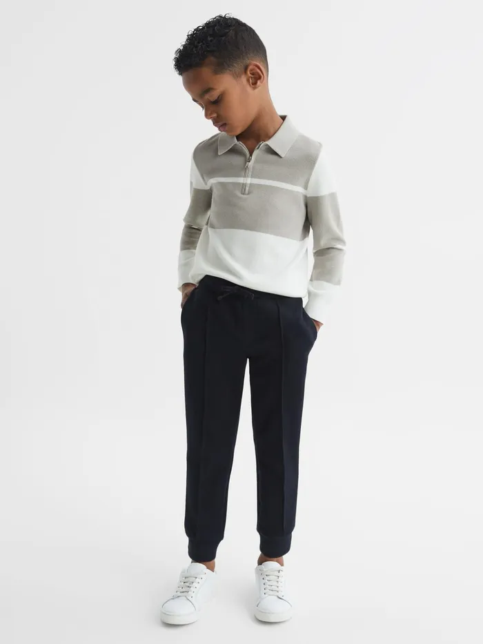 Reiss Polo Shirts Tokyo Slim Fit Colourblock Half Zip Shirt Soft Greywhite 8211 Children