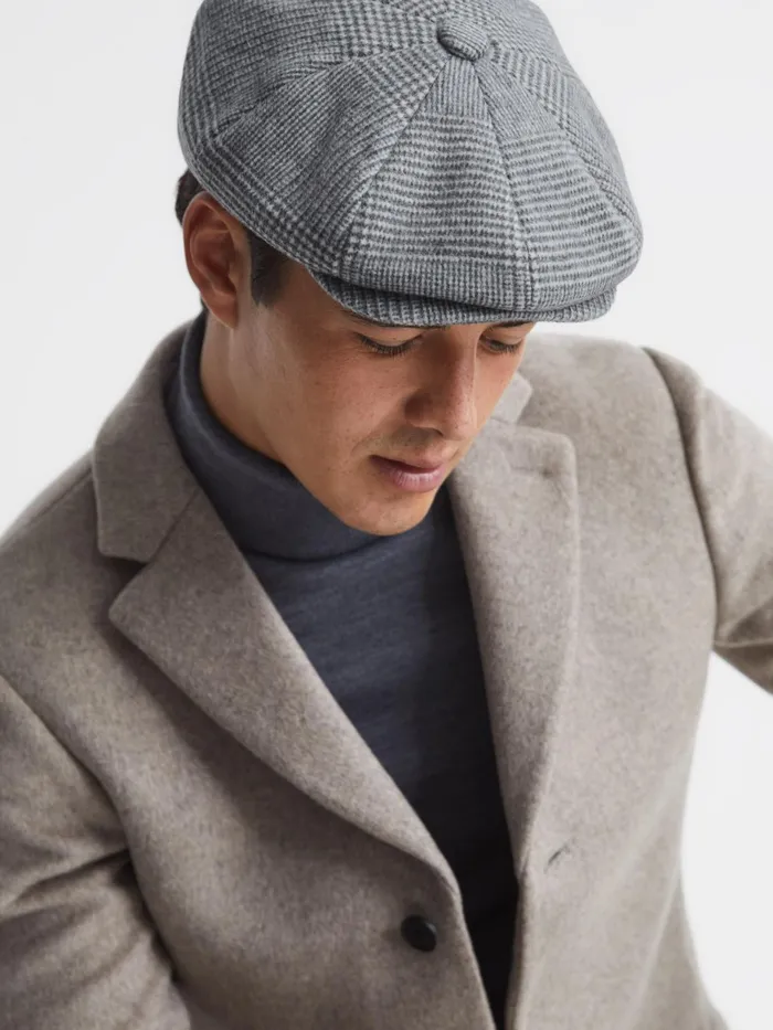 Reiss Scarves Hats and Gloves Arbor Wool Baker Boy Cap Brown 8211 Men