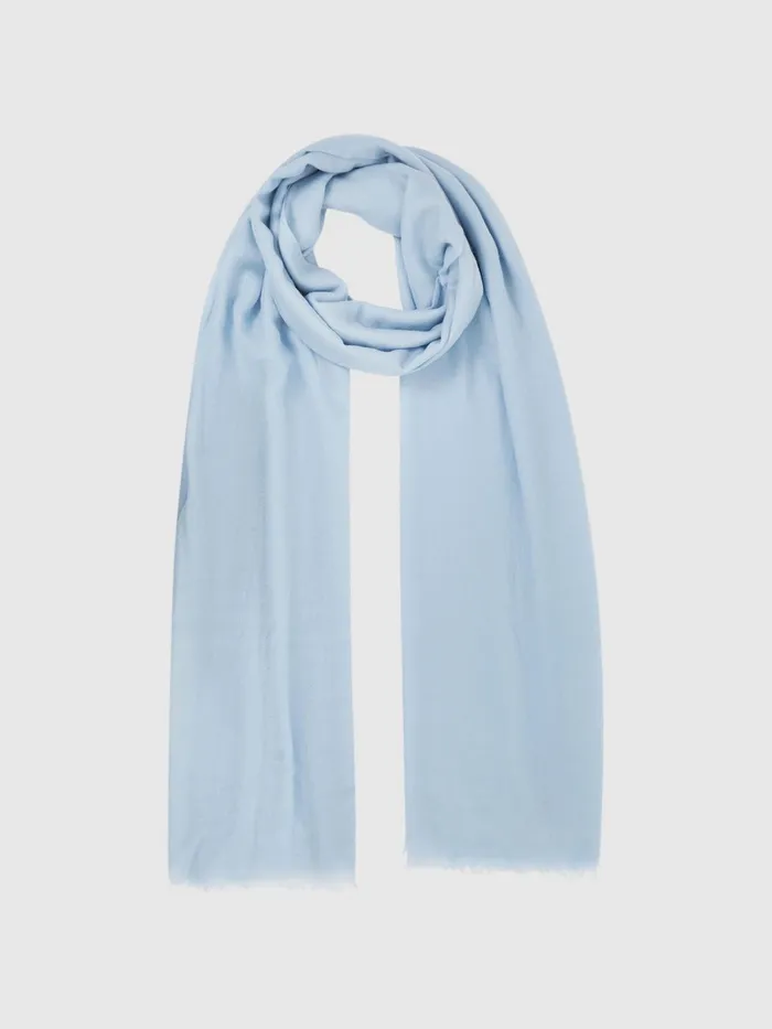 Reiss Scarves Hats and Gloves Heidi Cashmere Lightweight Scarf Duck Egg 8211 Women
