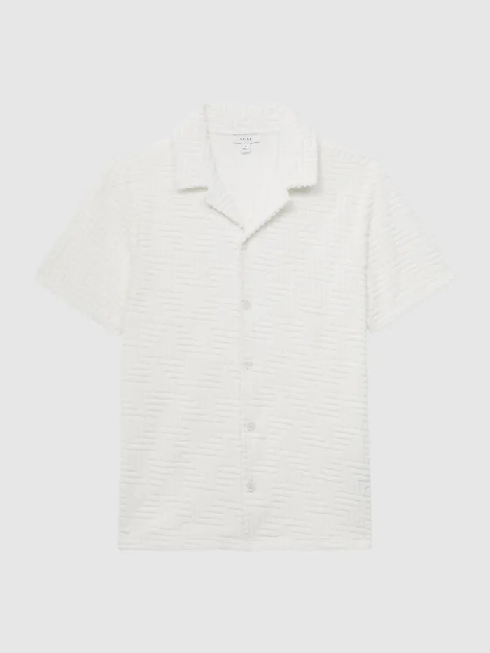 Reiss Shirts Algarve Slim Fit Terry Towelling Shirt White 8211 Men
