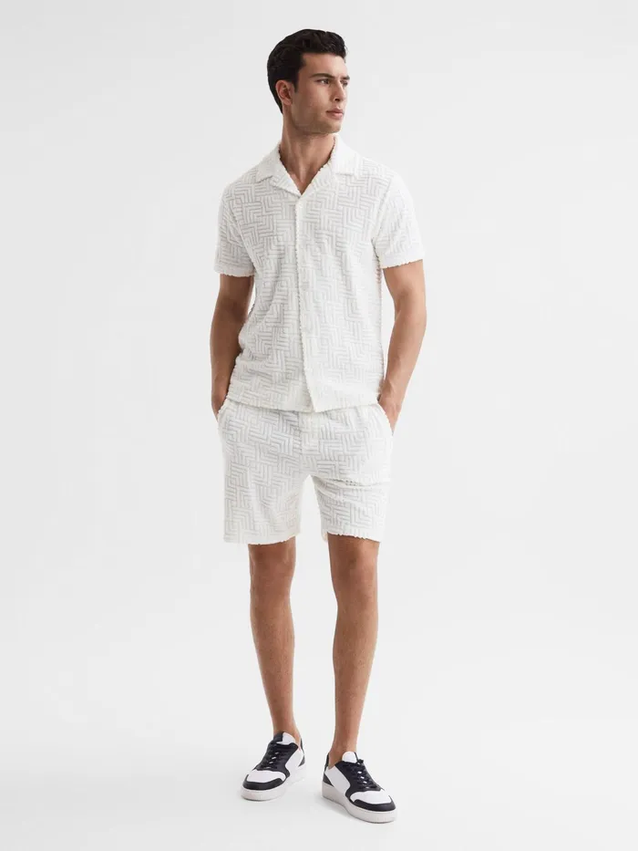 Reiss Shirts Algarve Slim Fit Terry Towelling Shirt White 8211 Men