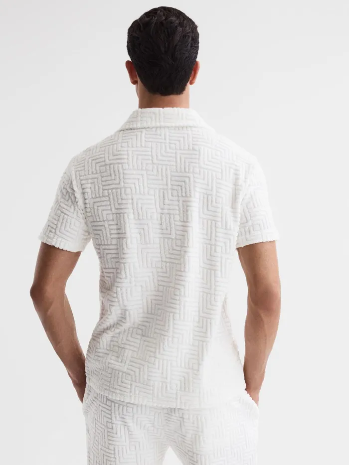 Reiss Shirts Algarve Slim Fit Terry Towelling Shirt White 8211 Men
