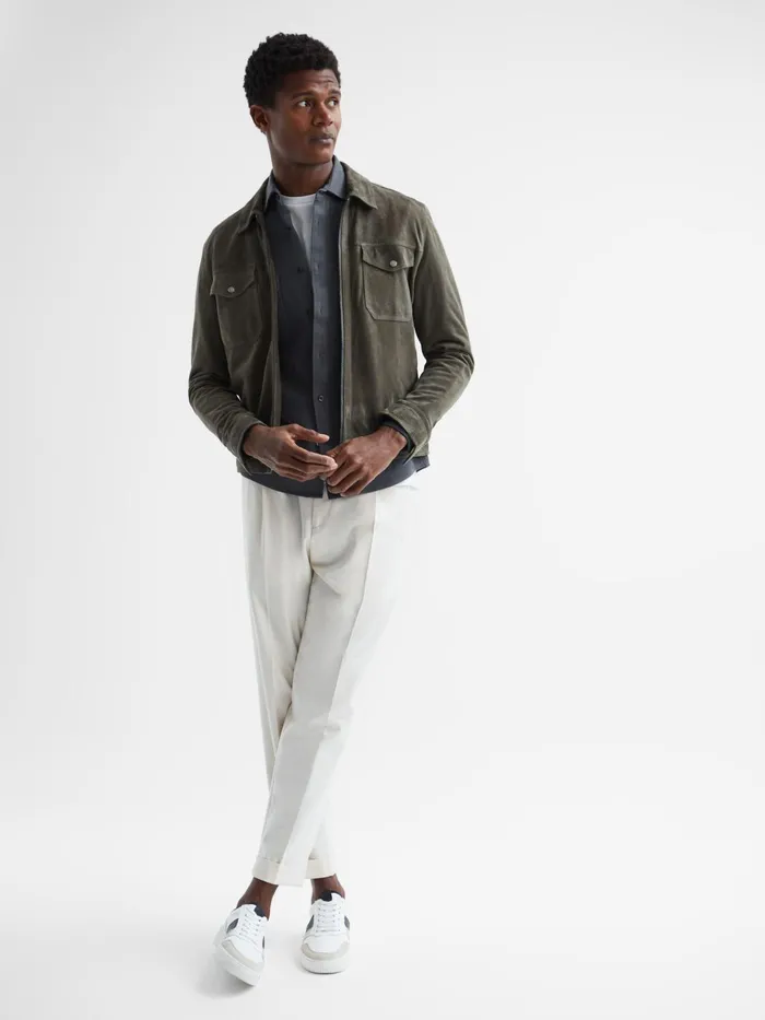 Reiss Shirts Arlo Cotton Canvas Overshirt Airforce Blue 8211 Men